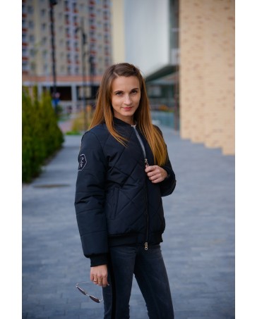 Женская куртка на синтепоне iDial style черная 01